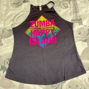 Zumba Fitness Vibrant Graphic Black Tank Top